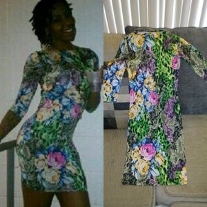 Bodycon floral print dress
